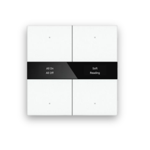 Honeywell KNX PB GL 4BT - KNX Push Button 4Fold in White Glass Finish and Black Glass Finish
