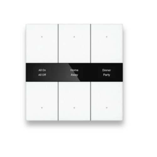 Honeywell KNX PB GL 6BT - KNX Push Button 6Fold in White Glass Finish and Black Glass Finish