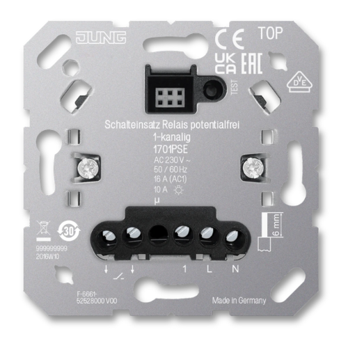 JUNG HOME 1701PSE Relay Switch Insert with Floating Contact 1-Channel with Satellite Input