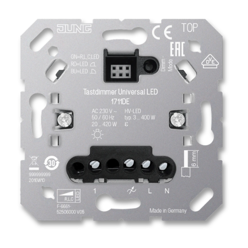 JUNG HOME 1711DE Universal Touch Dimmer Insert LED with Satellite Input