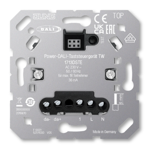 JUNG HOME 1713DSTE Power DALI Push-Button Controller TW with Satellite Input