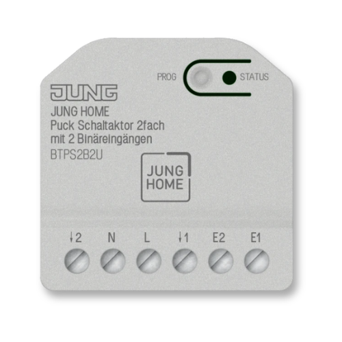 JUNG HOME BTPS2B2U Puck Switch Actuator 2-Gang with 2 Binary Inputs
