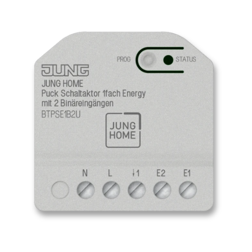 JUNG HOME BTPSE1B2U Puck Switch Actuator 1-Gang Energy with 2 Binary Inputs