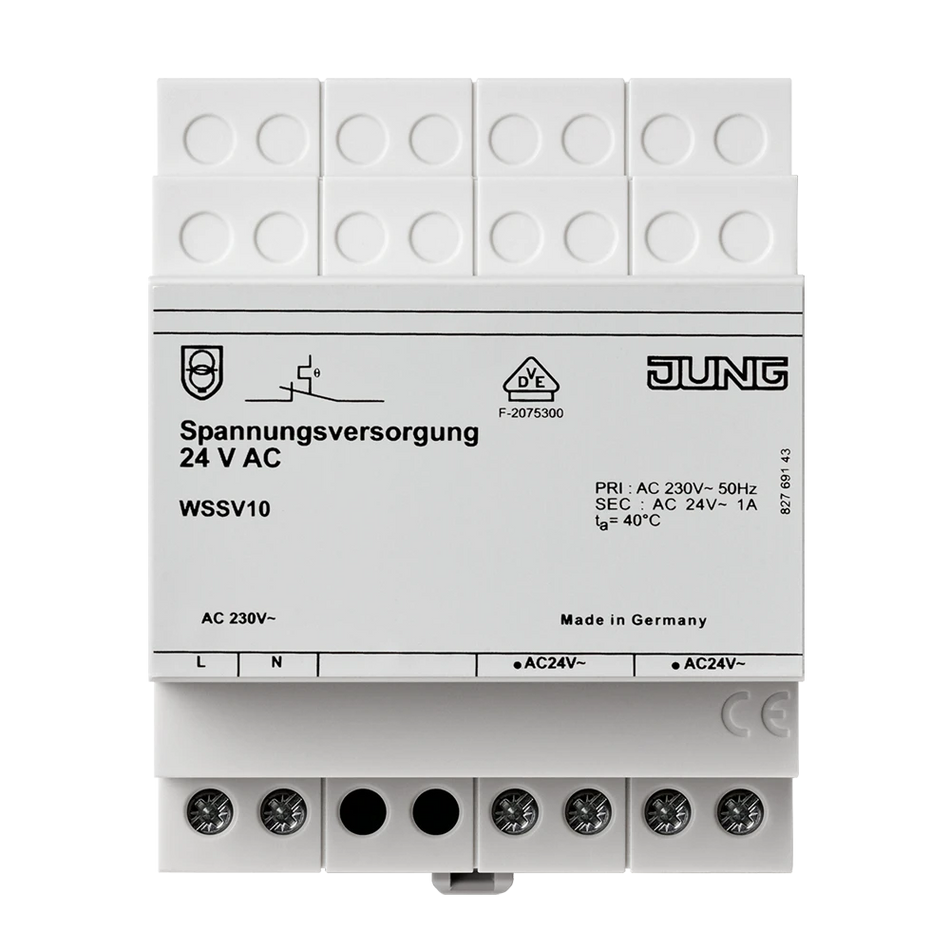Jung WSSV10 Power Supply AC 24V ~ for Weather Station Rail Mounting Device 4 Rail Units