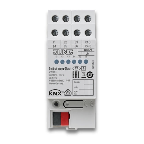 Jung 2116REG KNX Binary Input 6-gang Rail Mounting Device