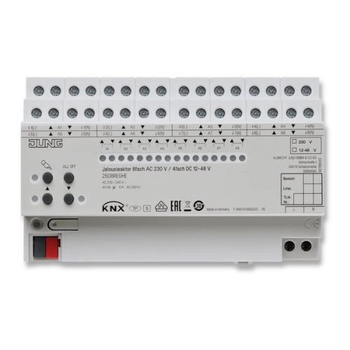 Jung 2508REGHE KNX Blinds Actuator 8-Gang AC 110-230V 4-Gang DC 12-48V Rail Mounting Device