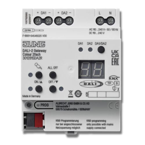 Jung 301281SDA2R KNX DALI-2 Gateway Colour 2-Gang Rail Mounting Device