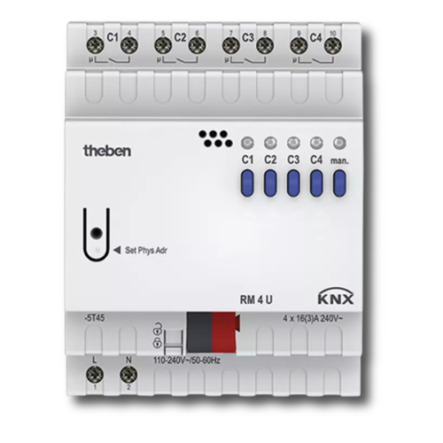 Theben 4940223 RM 4 U KNX 4-Way Actuator