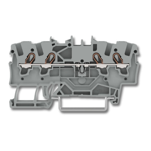 Wago 2001-1401 4-Conductor Through Terminal Block 1.5mm² Suitable for Ex e II Applications Push-in CAGE CLAMP® Gray (100 Pack)