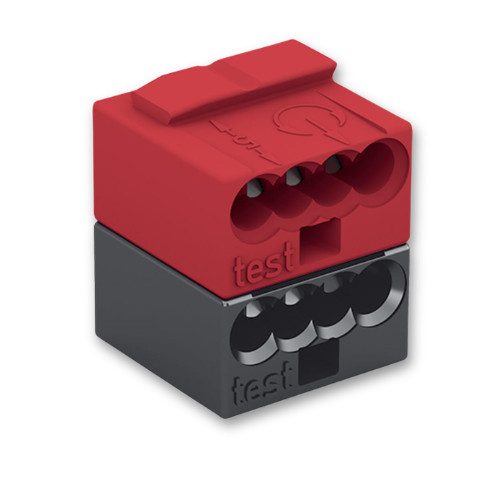 Wago 243-211 4-Conductor Modular PCB Connector (50 Pack) Black/Red