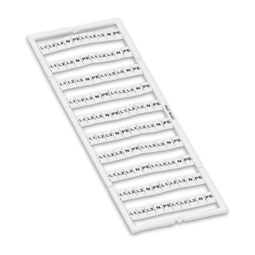 Wago 793-5472 WMB Marking Card Snap On With L1, L2, L3, N, PE Repeated (5 Pack) Stretchable